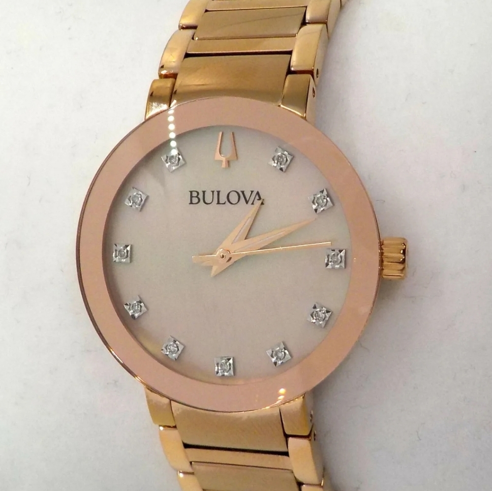 ***BRAND NEW*** Bulova Modern Quartz Diamond Mother of Pearl Dial Ladies Watch - Picture 2 of 11
